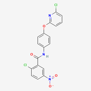 molecular formula C18H11Cl2N3O4 B15169768 Benzamide, 2-chloro-N-[4-[(6-chloro-2-pyridinyl)oxy]phenyl]-5-nitro- CAS No. 647853-00-7