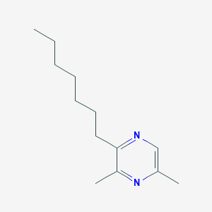 molecular formula C13H22N2 B15169794 Pyrazine, 2-heptyl-3,5-dimethyl- CAS No. 871791-49-0