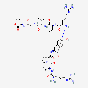 molecular formula C49H83N15O11 B15169866 N~5~-(Diaminomethylidene)-L-ornithyl-L-valyl-L-prolyl-L-tyrosyl-N~5~-(diaminomethylidene)-L-ornithyl-L-valyl-L-valylglycyl-L-leucine CAS No. 646061-80-5