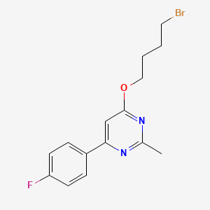 molecular formula C15H16BrFN2O B15169876 Pyrimidine, 4-(4-bromobutoxy)-6-(4-fluorophenyl)-2-methyl- CAS No. 649761-30-8