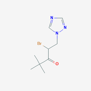 molecular formula C9H14BrN3O B15169931 2-Bromo-4,4-dimethyl-1-(1H-1,2,4-triazol-1-yl)pentan-3-one CAS No. 646052-92-8