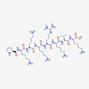 molecular formula C46H90N16O9 B15169960 L-Prolyl-L-lysyl-L-lysyl-L-lysyl-N~5~-(diaminomethylidene)-L-ornithyl-L-lysyl-L-valyl-L-lysine CAS No. 915402-50-5