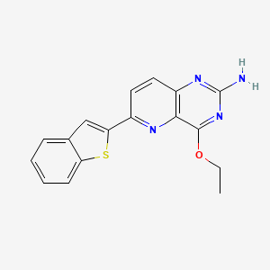 molecular formula C17H14N4OS B15169984 6-(1-Benzothiophen-2-yl)-4-ethoxypyrido[3,2-d]pyrimidin-2-amine CAS No. 917759-97-8