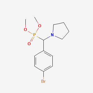 molecular formula C13H19BrNO3P B15169991 Phosphonic acid, [(4-bromophenyl)-1-pyrrolidinylmethyl]-, dimethyl ester CAS No. 650634-02-9