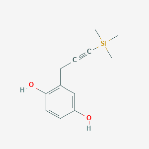 molecular formula C12H16O2Si B15170077 2-[3-(Trimethylsilyl)prop-2-yn-1-yl]benzene-1,4-diol CAS No. 918495-58-6