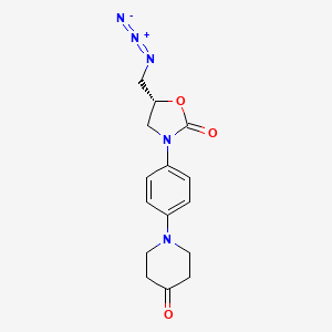 molecular formula C15H17N5O3 B15170156 (5R)-5-(azidomethyl)-3-[4-(4-oxopiperidin-1-yl)phenyl]-1,3-oxazolidin-2-one CAS No. 648920-52-9
