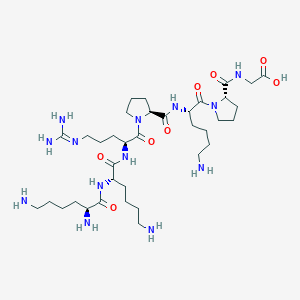 molecular formula C36H67N13O8 B15170167 L-Lysyl-L-lysyl-N~5~-(diaminomethylidene)-L-ornithyl-L-prolyl-L-lysyl-L-prolylglycine CAS No. 878140-43-3