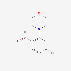 molecular formula C11H12BrNO2 B1517043 4-Bromo-2-(N-morpholino)-benzaldehyde CAS No. 736990-80-0