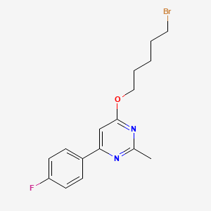 molecular formula C16H18BrFN2O B15170436 Pyrimidine, 4-[(5-bromopentyl)oxy]-6-(4-fluorophenyl)-2-methyl- CAS No. 649761-34-2