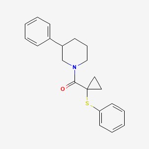 molecular formula C21H23NOS B15170475 Piperidine, 3-phenyl-1-[[1-(phenylthio)cyclopropyl]carbonyl]- CAS No. 872992-42-2