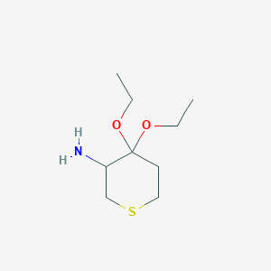 molecular formula C9H19NO2S B15170502 4,4-Diethoxythian-3-amine CAS No. 917566-96-2