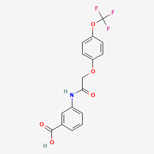 molecular formula C16H12F3NO5 B15170510 Benzoic acid, 3-[[[4-(trifluoromethoxy)phenoxy]acetyl]amino]- CAS No. 649773-72-8