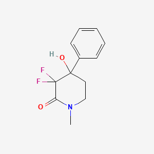 molecular formula C12H13F2NO2 B15170551 3,3-Difluoro-4-hydroxy-1-methyl-4-phenylpiperidin-2-one CAS No. 651321-24-3