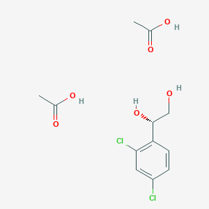 molecular formula C12H16Cl2O6 B15170567 acetic acid;(1S)-1-(2,4-dichlorophenyl)ethane-1,2-diol CAS No. 647026-55-9