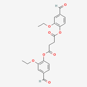 molecular formula C22H22O8 B15170608 Butanedioic acid, bis(2-ethoxy-4-formylphenyl) ester CAS No. 881994-37-2