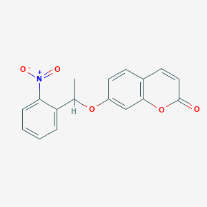 molecular formula C17H13NO5 B15170751 7-[1-(2-Nitrophenyl)ethoxy]-2H-1-benzopyran-2-one CAS No. 872975-25-2