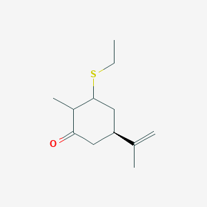 molecular formula C12H20OS B15170860 (5S)-3-(Ethylsulfanyl)-2-methyl-5-(prop-1-en-2-yl)cyclohexan-1-one CAS No. 898541-18-9