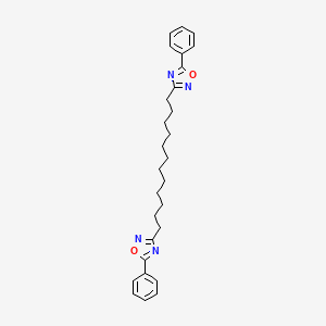 molecular formula C28H34N4O2 B15170894 3,3'-(Dodecane-1,12-diyl)bis(5-phenyl-1,2,4-oxadiazole) CAS No. 648440-94-2