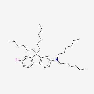 molecular formula C37H58IN B15170963 N,N,9,9-Tetrahexyl-7-iodo-9H-fluoren-2-amine CAS No. 918946-87-9
