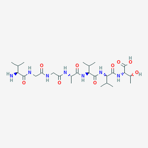 molecular formula C26H47N7O9 B15170975 L-Valylglycylglycyl-L-alanyl-L-valyl-L-valyl-L-threonine CAS No. 651292-04-5