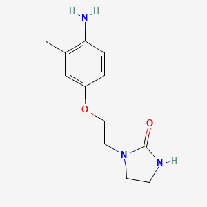 molecular formula C12H17N3O2 B1517099 1-[2-(4-Amino-3-methylphenoxy)ethyl]imidazolidin-2-one CAS No. 1019386-58-3