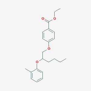molecular formula C22H28O4 B15171117 Ethyl 4-{[2-(2-methylphenoxy)hexyl]oxy}benzoate CAS No. 915385-11-4
