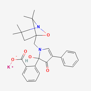 molecular formula C26H27KN2O5 B1517112 Potassium 5-(2-carboxyphenyl)-5-hydroxy-1-((2,2,5,5-tetramethyl-1-oxypyrrolidin-3-yl)methyl)-3-phenyl-2-pyrrolin-4-one 
