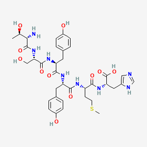 molecular formula C36H48N8O11S B15171129 L-Threonyl-L-seryl-L-tyrosyl-L-tyrosyl-L-methionyl-L-histidine CAS No. 915789-60-5