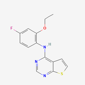 molecular formula C14H12FN3OS B15171225 N-(2-Ethoxy-4-fluorophenyl)thieno[2,3-d]pyrimidin-4-amine CAS No. 917907-48-3