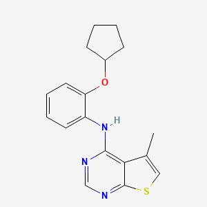 molecular formula C18H19N3OS B15171261 N-[2-(Cyclopentyloxy)phenyl]-5-methylthieno[2,3-d]pyrimidin-4-amine CAS No. 917906-35-5