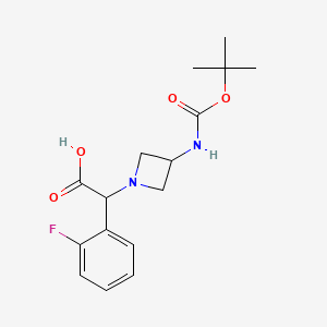 molecular formula C16H21FN2O4 B1517127 (3-Tert-butoxycarbonylamino-azetidin-1-YL)-(2-fluoro-phenyl)-acetic acid 