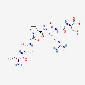 molecular formula C29H52N10O9 B15171300 L-Leucyl-L-valylglycyl-L-prolyl-N~5~-(diaminomethylidene)-L-ornithylglycyl-L-serine CAS No. 921936-17-6