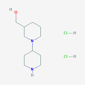 molecular formula C11H24Cl2N2O B1517134 [1,4-Bipiperidine]-3-methanol dihydrochloride 