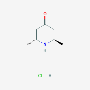 molecular formula C7H14ClNO B1517141 (2R,6R)-2,6-dimethylpiperidin-4-one hydrochloride 
