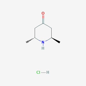 molecular formula C7H14ClNO B1517141 trans-2,6-Dimethyl-4-oxo-piperidine hydrochloride 