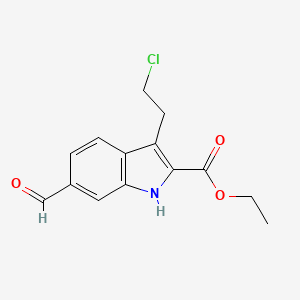 molecular formula C14H14ClNO3 B15171453 Ethyl 3-(2-chloroethyl)-6-formyl-1H-indole-2-carboxylate CAS No. 917568-21-9