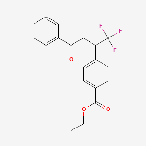 molecular formula C19H17F3O3 B15171469 Ethyl 4-(1,1,1-trifluoro-4-oxo-4-phenylbutan-2-yl)benzoate CAS No. 921932-55-0