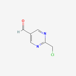 molecular formula C6H5ClN2O B15171495 2-(Chloromethyl)pyrimidine-5-carbaldehyde 