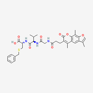 molecular formula C34H39N3O8S B15171506 N-[3-(3,5,9-trimethyl-7-oxo-7H-furo[3,2-g]chromen-6-yl)propanoyl]glycyl-D-valyl-S-benzyl-D-cysteine 