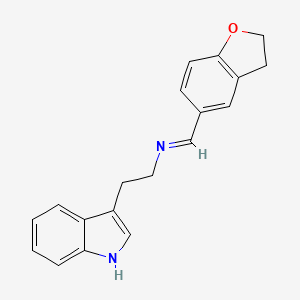 molecular formula C19H18N2O B15171508 (E)-1-(2,3-Dihydro-1-benzofuran-5-yl)-N-[2-(1H-indol-3-yl)ethyl]methanimine CAS No. 935750-60-0