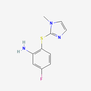 molecular formula C10H10FN3S B1517156 5-fluoro-2-[(1-methyl-1H-imidazol-2-yl)sulfanyl]aniline CAS No. 1019484-54-8