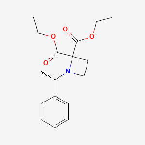 molecular formula C17H23NO4 B15171608 diethyl 1-[(1S)-1-phenylethyl]azetidine-2,2-dicarboxylate CAS No. 921600-24-0