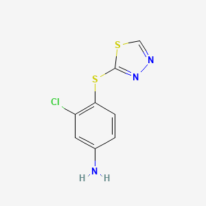 molecular formula C8H6ClN3S2 B1517165 3-Chloro-4-(1,3,4-thiadiazol-2-ylsulfanyl)aniline CAS No. 1019441-76-9