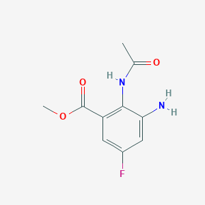 molecular formula C10H11FN2O3 B15171650 Methyl 2-acetamido-3-amino-5-fluorobenzoate CAS No. 921222-06-2