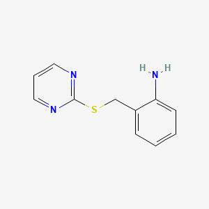 molecular formula C11H11N3S B1517168 2-[(Pyrimidin-2-ylsulfanyl)methyl]aniline CAS No. 1019613-83-2