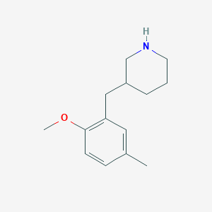 molecular formula C14H21NO B15171713 3-(2-Methoxy-5-methyl-benzyl)-piperidine CAS No. 955315-16-9