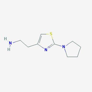 molecular formula C9H15N3S B1517173 2-[2-(Pyrrolidin-1-yl)-1,3-thiazol-4-yl]ethan-1-amine CAS No. 1018295-48-1