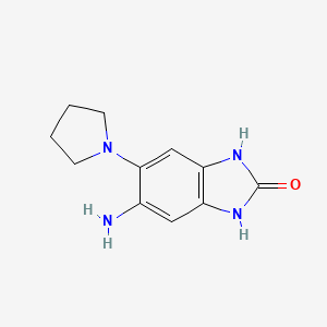 molecular formula C11H14N4O B1517174 5-Amino-6-(1-pyrrolidinyl)-1,3-dihydro-2H-benzimidazol-2-one CAS No. 1082550-33-1