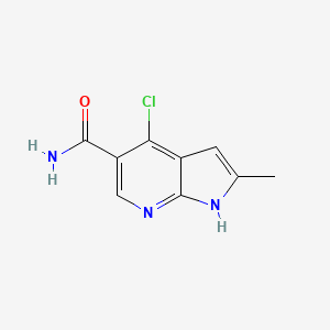 molecular formula C9H8ClN3O B15171806 1H-Pyrrolo[2,3-b]pyridine-5-carboxamide, 4-chloro-2-methyl- 
