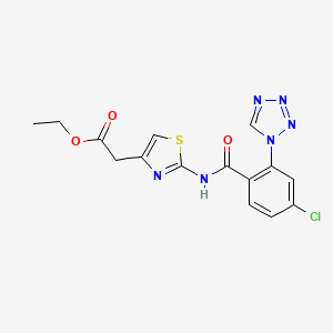 molecular formula C15H13ClN6O3S B15171826 ethyl [(2Z)-2-({[4-chloro-2-(1H-tetrazol-1-yl)phenyl]carbonyl}imino)-2,3-dihydro-1,3-thiazol-4-yl]acetate 